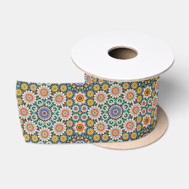 Marokkanisches Mosaik Traditionelles Boho-Muster Satinband