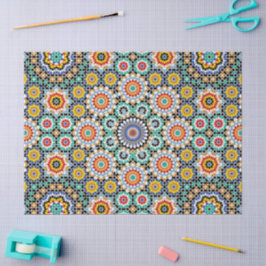 Marokkanisches Mosaik Traditionelles Boho-Muster Seidenpapier
