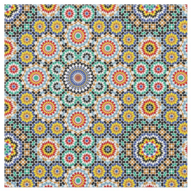 Marokkanisches Mosaik traditionelles Boho-Muster. Stoff (Nahaufnahme)
