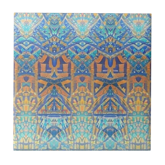 marokkanisches Mosaik, türkisblau Fliese (Vorderseite)