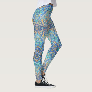 marokkanisches Mosaik, türkisblau Leggings