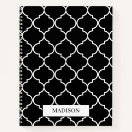 Marokkanisches Muster aus schwarzem und weißem Mit Notizbuch