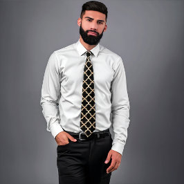 Marokkanisches Muster in Schwarz und Gold Krawatte