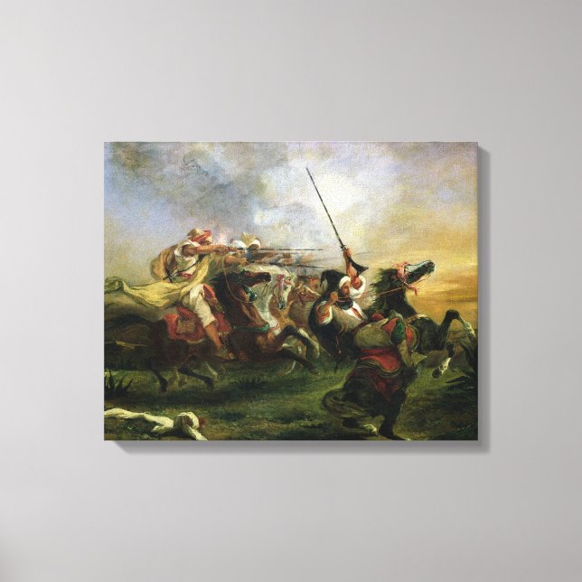 Marokkanisches Pferd bei militärischen Aktionen, 1 Leinwanddruck (Vorderseite)