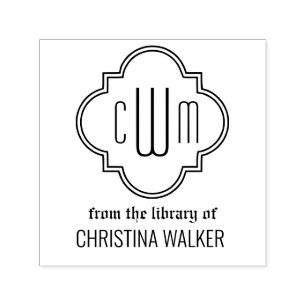 Marokkanisches Quatrefolie 3 Erstbibliothek Buch N Permastempel