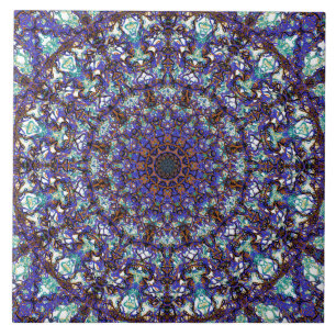 Marokkanisches romantisches farbiges Mandalamuster Fliese