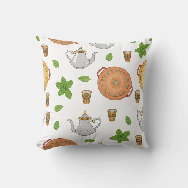 marokkanisches Tee- und Tonmuster Kissen (Vorderseite)