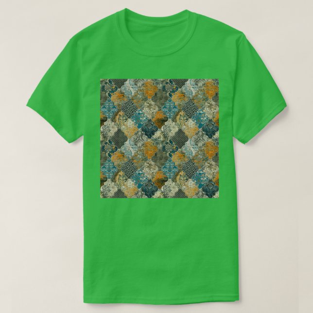 Marokkanisches Tiles Rust Orange Blue S T-Shirt (Design vorne)