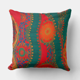 marokkanisches Tuch, exotisches, orangefarbenes aq Kissen