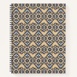 Marokkanisches Zellige-Fliesenmosaik Blaues Notizb Notizbuch