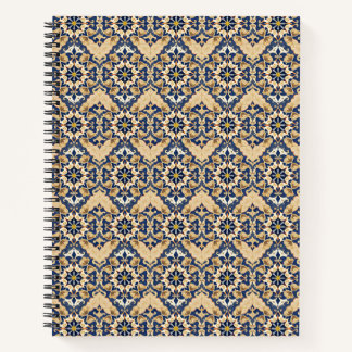 Marokkanisches Zellige-Fliesenmosaik Blaues Notizb Notizbuch