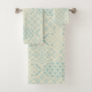Marokkanisches Zwiebelmuster im Glacier Blue and C Badhandtuch Set