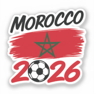 Marokko 2026 Fußball Fan Fußball Anhänger Stolz Aufkleber