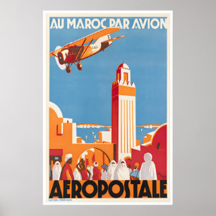 Marokko Art Aeropostale Reiseposter Marokkanisch Poster