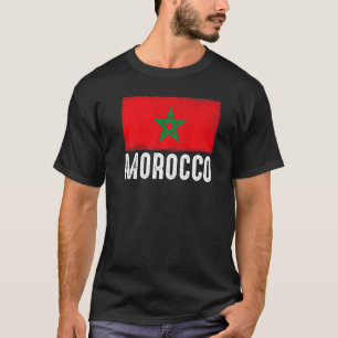 Marokko Flag Football Vintage Fan Fußball Team Sto T-Shirt