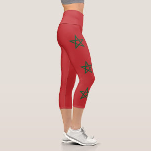 Marokko-Flagge Capri Leggings