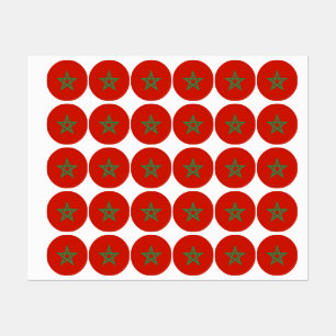 Marokko-Flagge Etiketten