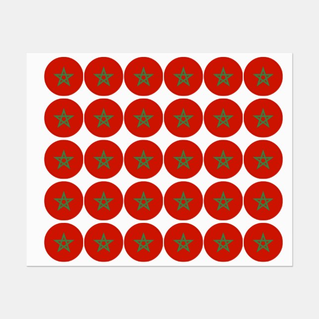 Marokko-Flagge Etiketten (Blatt)