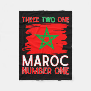 Marokko-Flagge Marokkanischer Fußballanhänger für Fleecedecke