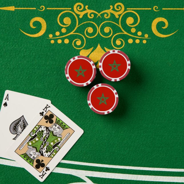 Marokko-Flagge Pokerchips (Pokertisch (Stapel))