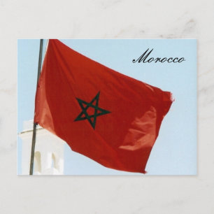 Marokko-Flagge Postkarte