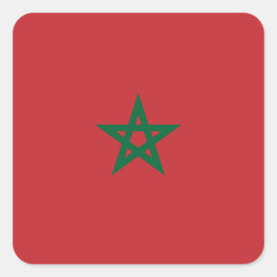 Marokko-Flagge Quadratischer Aufkleber