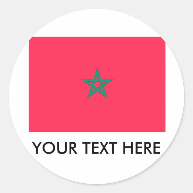 Marokko-Flagge Runder Aufkleber (Vorderseite)
