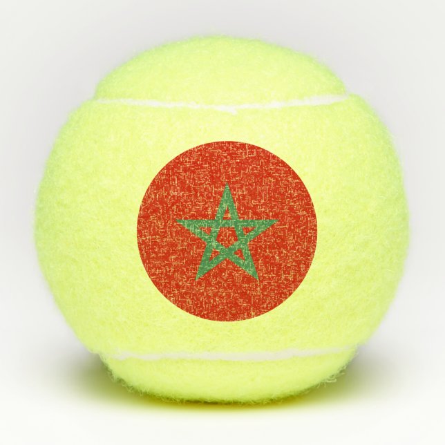 Marokko-Flagge Tennisbälle (Vorderseite)