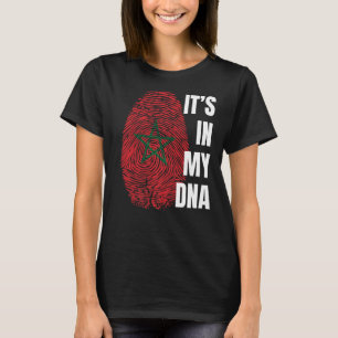 Marokko Flaggen DNA Fingerprint Schwarze Geschicht T-Shirt