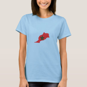 Marokko-Flaggen-Karte T-Shirt