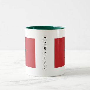 Marokko-Flaggen-Tasse Zweifarbige Tasse