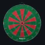 Marokko Flaggenpatrons Bullseye Dartscheibe<br><div class="desc">Marokko Flag Patriot's Bullseye Dart Board. Mit Stil anstreben! Dieses auffallende Dartboard, das in den Farben der marokkanischen Flagge mit einer kleinen Darstellung der Nationalflagge ausgekleidet ist, sehr subtil integriert in der Mitte, ist mehr als nur ein Spiel - es ist eine Aussage. Egal, ob Sie Ihren Wurf perfektionieren oder...</div>