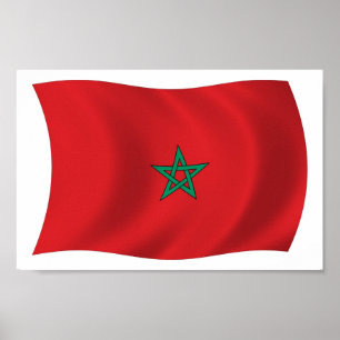 Marokko Flaggenplakat Poster