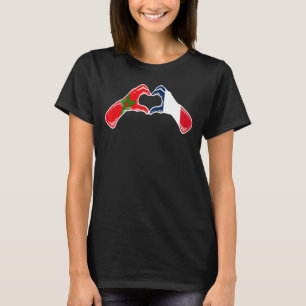 Marokko Frankreich Flaggenstaat Marokko Französisc T-Shirt