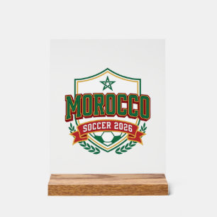 Marokko Fußball 2026 Fußball Fett Land Typografie Acrylschild
