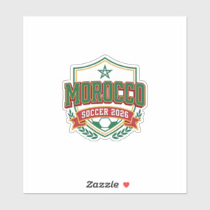 Marokko Fußball 2026 Fußball Fett Land Typografie Aufkleber
