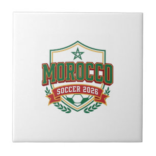 Marokko Fußball 2026 Fußball Fett Land Typografie Fliese