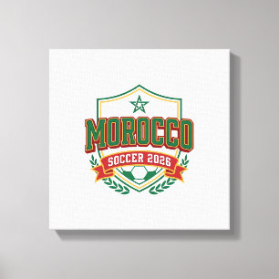 Marokko Fußball 2026 Fußball Fett Land Typografie Leinwanddruck