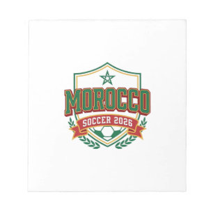 Marokko Fußball 2026 Fußball Fett Land Typografie Notizblock
