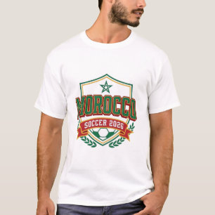 Marokko Fußball 2026 Fußball Fett Land Typografie T-Shirt