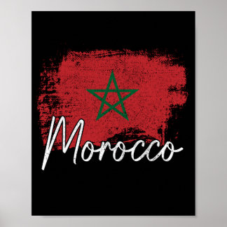 Marokko Fußball Fan Geschenk Marokko Flagge Marokk Poster