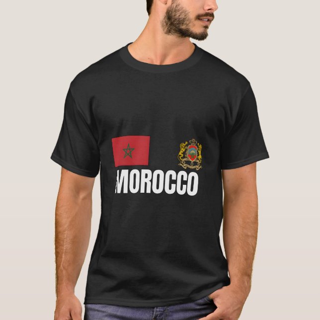 Marokko Fußball Jersey Style Football T-Shirt (Vorderseite)