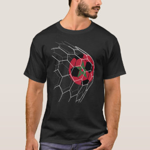 Marokko Fußball Marokko Flaggenfußball T-Shirt