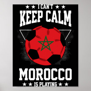 Marokko Fußballtrikot 2022 Flagge Lustiges Fußball Poster