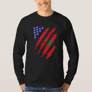 Marokko Grosse Flag USA Patriot Heritage T-Shirt