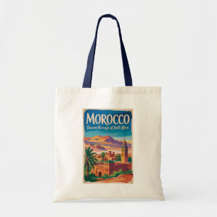 Marokko Illustration Reise Kunst Vintage Tragetasche