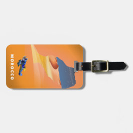 Marokko Illustriert Map Reiseplakat drucken. Gepäckanhänger