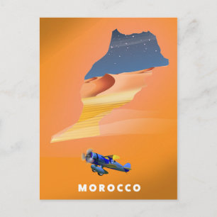 Marokko illustrierte Reiseposter-Karte drucken. Postkarte