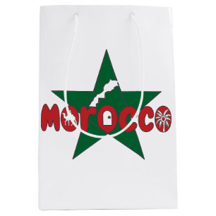 Marokko ist ein Wortzeichen von Türen, Dünen und P Mittlere Geschenktüte