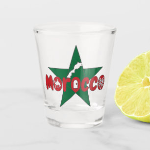 Marokko ist ein Wortzeichen von Türen, Dünen und P Schnapsglas